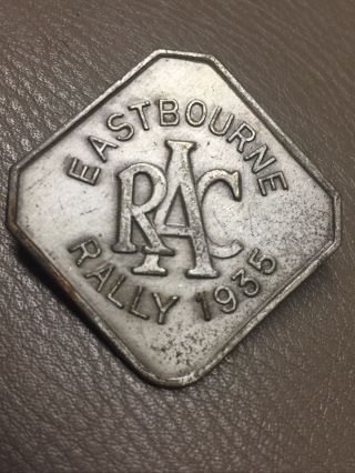 Vintage Rac Royal Automobile Club Eastbourne Rally 1935 Lapel Pin Car Badge