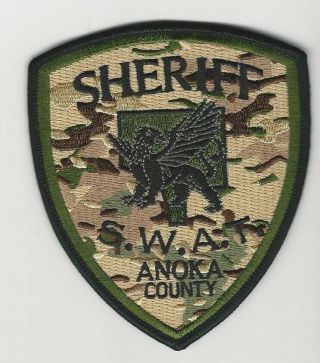 Swat Subdued Cammo Anoka County Sheriff State Of Minnesota Mn Shoulder Patch