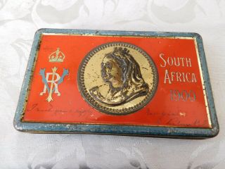 Lovely Vintage South Africa Boer War Queen Victoria Empty Chocolate Tin 2 Of 2