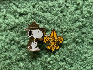Vintage Boy Scouts Of America Bsa Peanuts Snoopy Pin