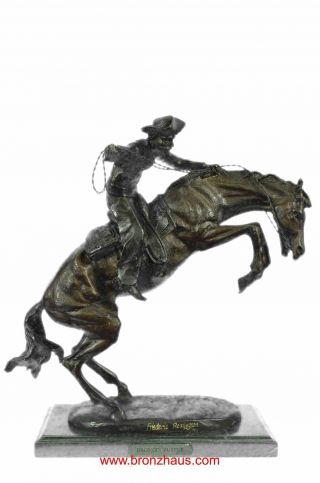 Bronco Buster Bronze Sculpture By Frederic Remington 17 " X 18 "