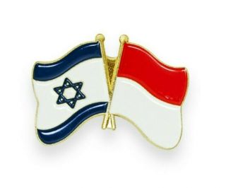 Israel & Indonesia Friendship Flag Metal Lapel Pin Hat/shirt Badge Star Of David