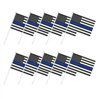 10 Pack Small American Flags On Stick /small Us Flags/handheld American