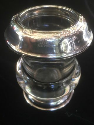 Vintage Sterling Silver And Glass Toothpick Holder Frank M.  Whiting