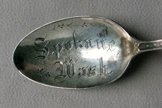SPOKANE WASHINGTON Native American Chief Sterling Silver Souvenir Spoon;L430 2