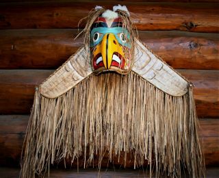 Reynold Collins “flying Eagle” Mask - North West Coast Native Indian Carving