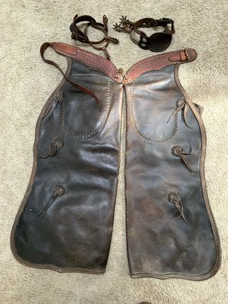 Vintage Western Cowboy Rodeo Chaps Two Crockett Spurs Photos Biography