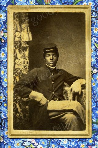 Colored Cavalry Handsome African American Civil War Soldier 1860s Cdv
