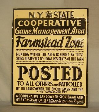 Early York State Conservation Dept.  Sign - Old Stock