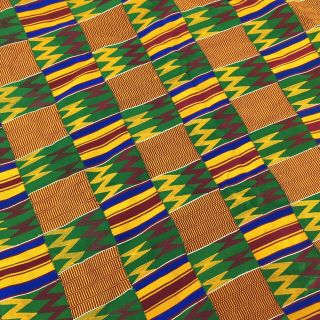 Vintage Authentic African Kente Cloth 130 X 84 Ashanti Ghana Hand Woven Fabric