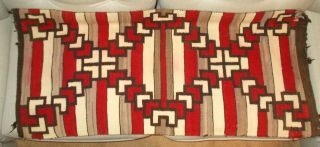 Vintage Navajo Hand Woven Wool Rug - Unknown Pattern - Some Damage - 29 " X 64 "