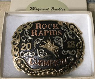 Handmade Prca Pro Rodeo Wnfr Champion Bareback Rider 2018 Trophy Buckle