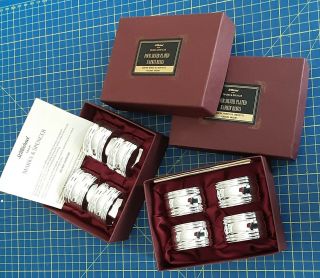 Marks & Spencer Silver Plated Napkin Rings - 2 Boxes Of Four - 8 In Total