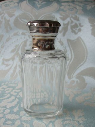 Vintage Cut Glass Silver Topped Scent Bottle Adie Bros Ltd Birmingham 1927