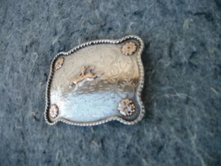 Vintage Sterling Silver & Gold Western Belt Buckle Rodeo Horst Cowboy 4