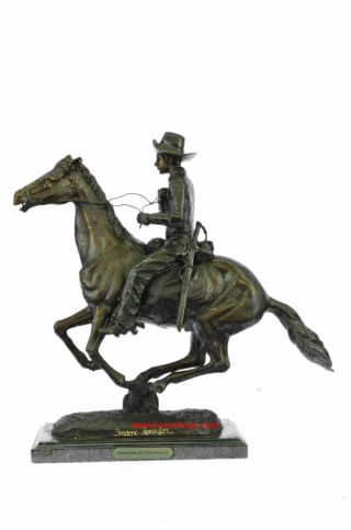 Trooper Of The Plains Bronze Sculpture By Frederic Remington 17 " X 19 "
