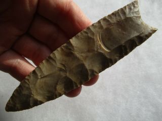 Authentic Huge 4 3/4 " Fluted Paleo Clovis Arrowhead Found In Union Co.  Illinois