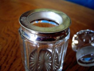 Antique hallmarked silver dressing table jar. 2