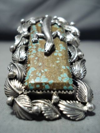 San Felipe Native American 8 Turquoise Sterling Silver Gecko Ring