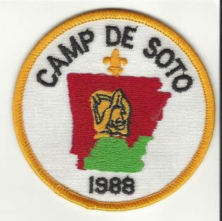 1988 Camp Desoto Area Council Boy Scout Patch - Oa 399 Abooikpaagun Csp Arkansas