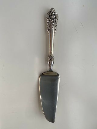 Wallace Grand Baroque Cheese Server Sterling Silver Handle Stainless Blade 6.  5 "