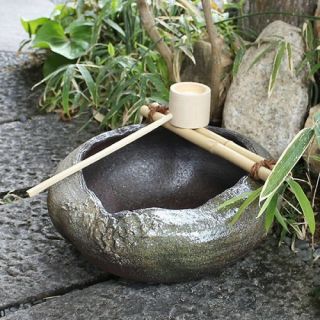 Tsukubai Japanese Japanese Garden Washbasin Tea Ceremony Shigaraki Yaki Pottery