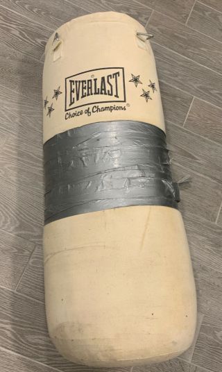 Vintage White Everlast Heavy Punching Bag
