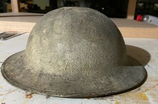 Vintage Wwi U.  S.  Army Military Metal Steel Doughboy Brodie Helmet With Liner G&e