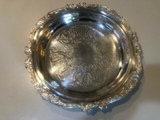 Vintage Sheridan Baroque Silverplate Round Ornate Serving Tray 12 1/2 "