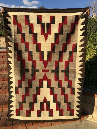 Vintage Arizona Navajo Rug Large Native American Indian Textile 69” By 44”