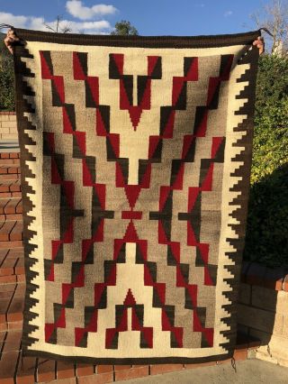 Vintage Arizona Navajo Rug Large Native American Indian Textile 69” By 44” 2