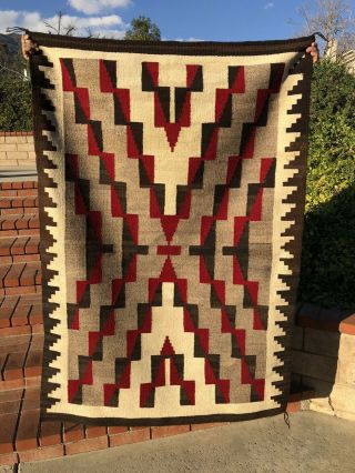 Vintage Arizona Navajo Rug Large Native American Indian Textile 69” By 44” 4