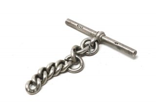 A Great Antique Victorian Edwardian Solid Silver Albert Chain T - Bar 26368
