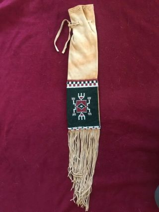 Vintage Handmade Native American Beaded Pipe Bag