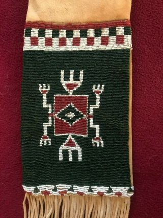 Vintage Handmade Native American Beaded Pipe Bag 2
