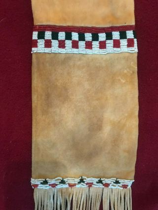 Vintage Handmade Native American Beaded Pipe Bag 3