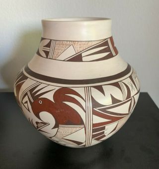 Hopi Polychrome Pottery Bowl,  Sikyatki Style Parrot,  Joy Navasie Frog Woman,  70s