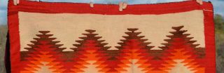 Old Navajo Indian Rug - Colorful Blanket Serrated Zig Zag Stripes - 68 x 43.  5 6