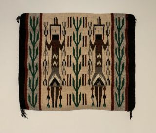Vintage Navajo Yei Rug Shiprock Weaving Blanket 19” X 22” Woven Native American