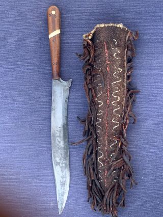 19th Century Native American Knife & Sheath Woodland Indian