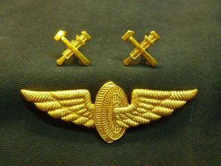 Russian Soviet Railroad Railways Officer Jacket Chest Badge,  Collar Pins Ussr
