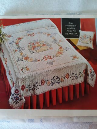 Vintage Paragon Needlecraft Double Bed Quilt Top Only Colonial Plymouth No.  01172
