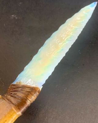 Cool Handmade Native American Navajo Indian Opal Blade Knife Coyote Jaw Handle 5
