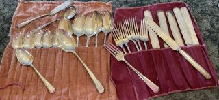 Antique Service For 6 Wm Rogers And Son Aa Silver Plate Silverware Lafrance 1920