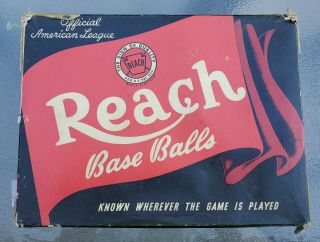 Vintage Reach Official American League Baseball Harridge Dozen Empty Box