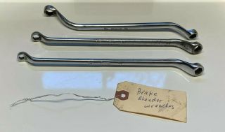 Snap - On Brake Bleeder Wrench Set - 3 Pc.  - 6 Point - Specialty Service - Vintage