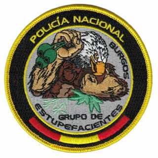 Spain Burgos Policia Cnp Nacional Spanish Police Drug Narcotics Unit Patch Eagle