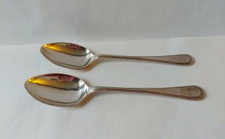 Vintage Silver Plated Epns A1 R & D Heavy Weight Table Serving Spoons Set Of 2