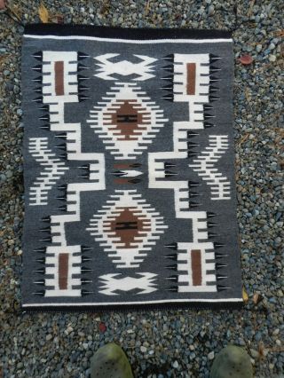 Vintage,  Spider Woman,  Navajo,  Native,  Wool Rug,  28.  5 Inch,  X,  36.  5 Inch,  Feathers