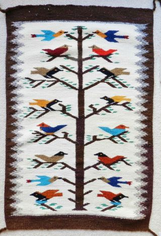 Navajo Tree Of Life Wool Rug 40 " X 26 " - Ex - Cond